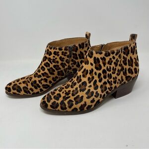 J. Crew Factory Sawyer Calf Hair Leopard Booties Size 8